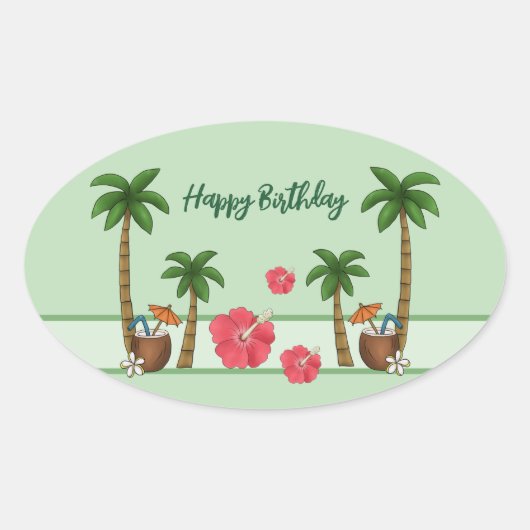 Hawaii personalisieri ovaler aufkleber (Vorderseite)