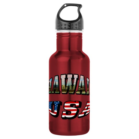 Hawaii Picture and USA Edelstahlflasche (Vorderseite)