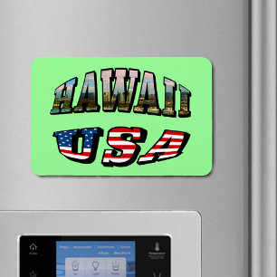 Hawaii Picture and USA Magnet