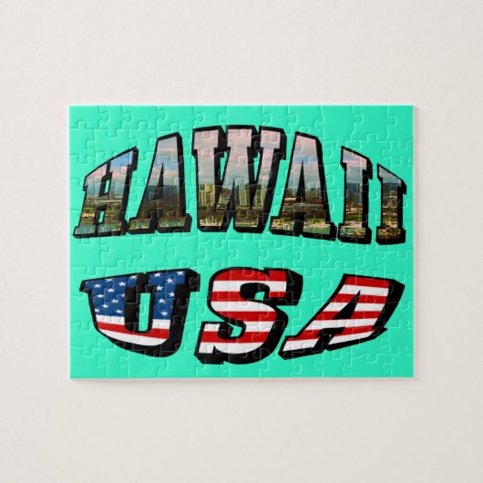 Hawaii Picture and USA Puzzle (Horizontal)