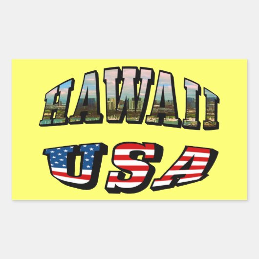 Hawaii Picture and USA Rechteckiger Aufkleber (Vorderseite)
