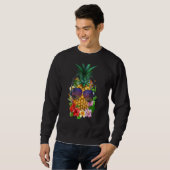 Hawaii Pineaple Aloha Blume Beach Backprint Sweatshirt (Vorne ganz)