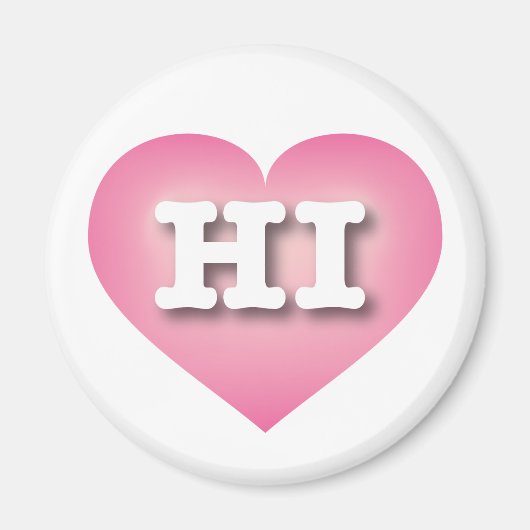 Hawaii Pink Fade Heart - I Liebe HI Magnet (Vorne)