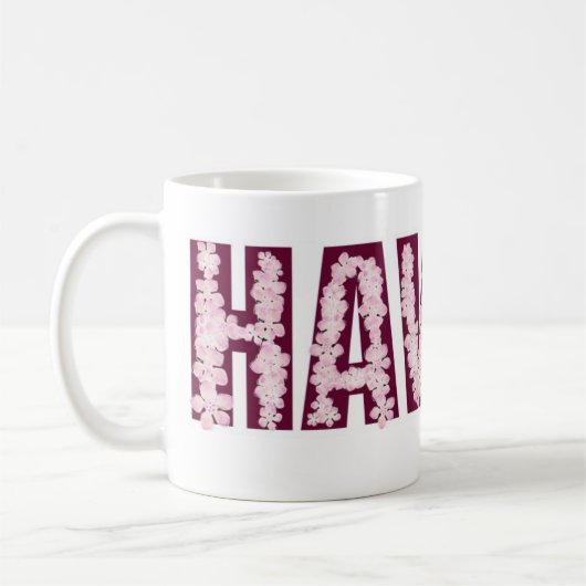 Hawaii Pink lei Blume Kaffee Tasse (Links)