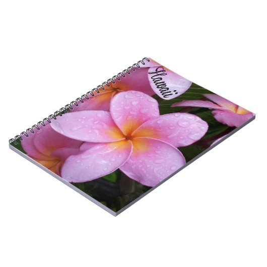 Hawaii Pink Plumeria Blume Notizblock (Linke Seite)