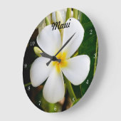 Hawaii Plumeria Große Wanduhr (Winkel)