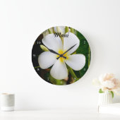 Hawaii Plumeria Große Wanduhr (Zuhause)