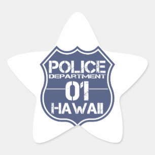 Hawaii-Polizeidienststelle-Schild 01 Stern-Aufkleber