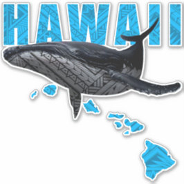 HAWAII-POLYNESISCHE DREIGEL HUMPBACK HAWAII-INSELN AUFKLEBER