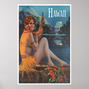 Hawaii Poster Hawaiianische Kunst Tiki Bar Druck