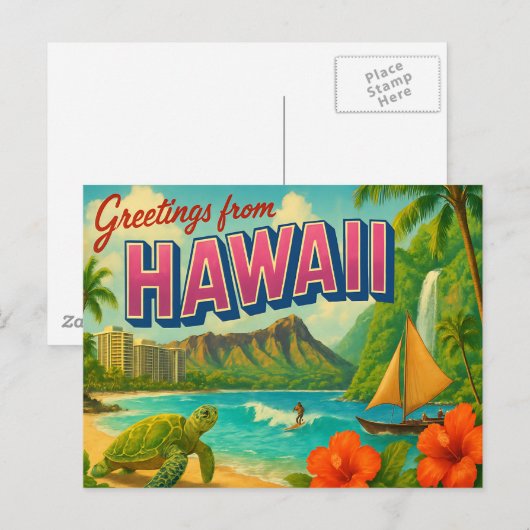HAWAII Postkarte (Vorne/Hinten)