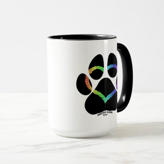 Hawaii Practice Aloha - Puppy Liebe Rainbow Tasse (VorderseiteRechts)