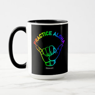 Hawaii Practice Aloha Rainbow Shaka (Hang lose) Tasse