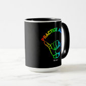 Hawaii Practice Aloha Rainbow Shaka (Hang lose) Tasse (VorderseiteRechts)