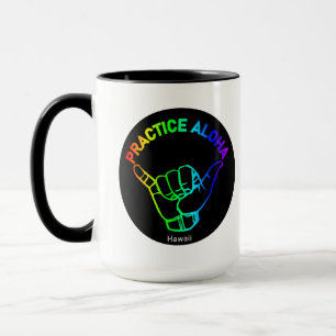 Hawaii Practice Aloha Rainbow Shaka (Hang lose) Tasse