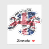 Hawaii Practice Aloha - Tribal Honu HIFlag Aufkleber (Blatt)