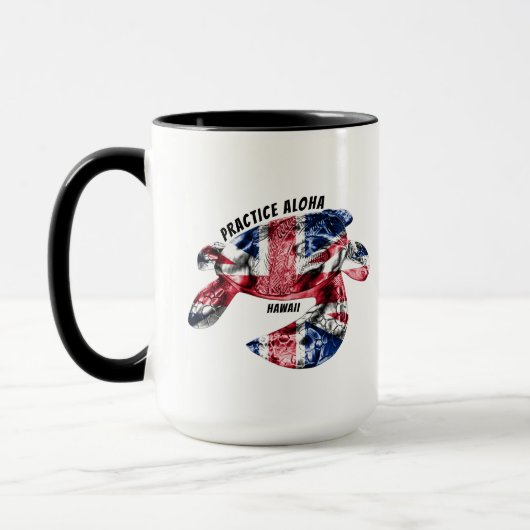 Hawaii Practice Aloha - Tribal Honu HIFlag Tasse (Links)