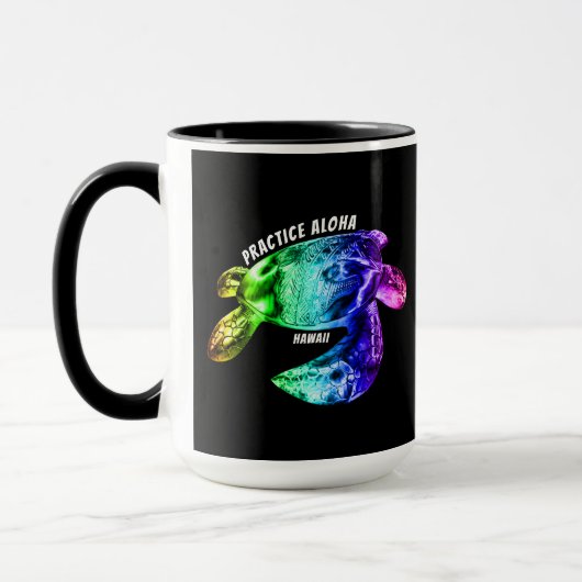Hawaii Practice Aloha - Tribal Honu Rainbow Tasse (Links)
