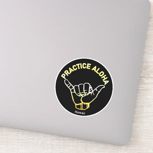Hawaii praktiziert Aloha Golden Shaka (Hang locker Aufkleber (Detail)