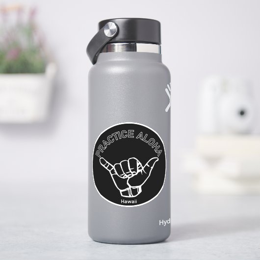 Hawaii praktiziert Aloha Shaka (Hang locker) Aufkleber (HydroFlask)