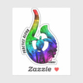 Hawaii Praxis Aloha Honu Tribal Hook NeonRainbow Aufkleber (Blatt)