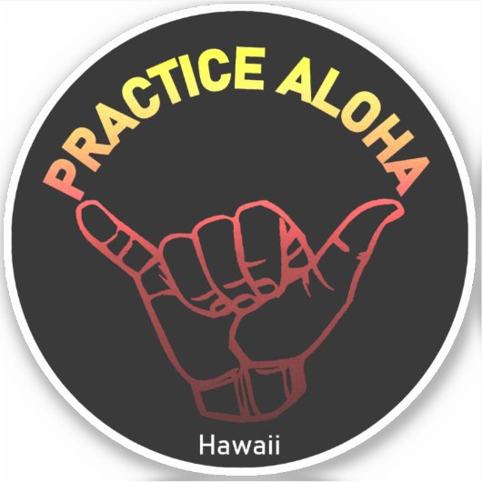 Hawaii Praxis Aloha Lava Shaka (Hang locker) Aufkleber (Vorderseite)