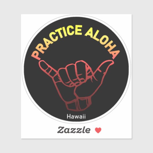 Hawaii Praxis Aloha Lava Shaka (Hang locker) Aufkleber (Blatt)