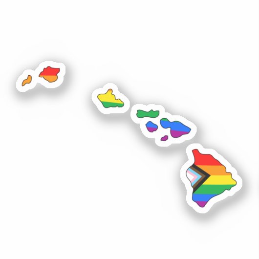 Hawaii Progress Pride Aufkleber (Vorderseite)