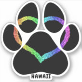 Hawaii Puppy Liebe Rainbow Aufkleber (Vorderseite)