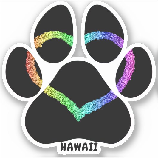 Hawaii Puppy Liebe Rainbow Aufkleber (Vorderseite)