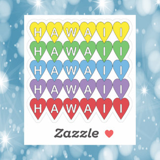 Hawaii Rainbow Hearts Aufkleber