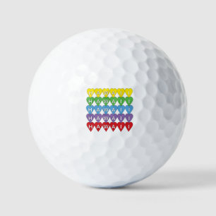 Hawaii Rainbow Hearts Golfball