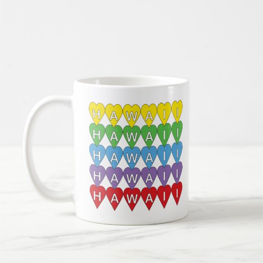 Hawaii Rainbow Hearts Kaffeetasse (Links)
