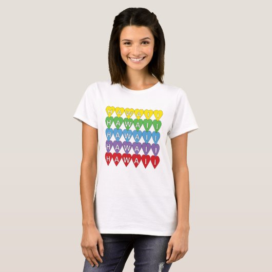 Hawaii Rainbow Hearts T-Shirt (Vorne ganz)