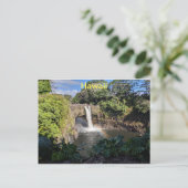 Hawaii Rainbow Waterfall Postkarte (Stehend Vorderseite)