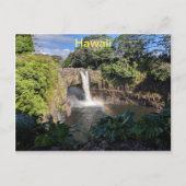 Hawaii Rainbow Waterfall Postkarte (Vorderseite)