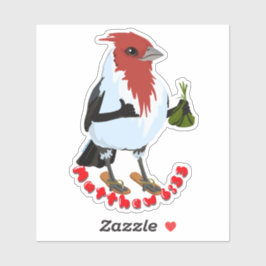 HAWAII RED CRESTED CARDINAL—Bible verse Aufkleber