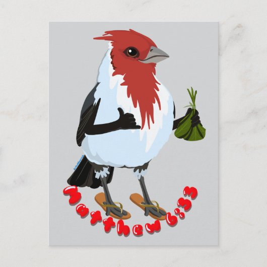 HAWAII RED CRESTED CARDINAL—Bible verse Postkarte (Vorderseite)