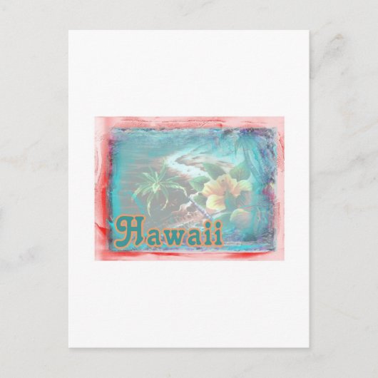 Hawaii Red Floral Postkarte (Vorderseite)