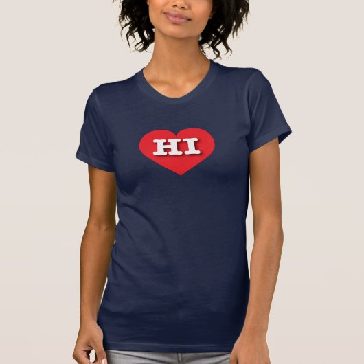 Hawaii Red Heart - I Liebe HI T-Shirt (Vorderseite)