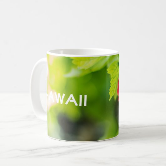 Hawaii Red Hibiskus Blume Kaffeetasse (Vorderseite Links)