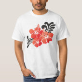 Hawaii Red Hibiskus Blume T-Shirt (Vorderseite)