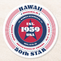 Hawaii Red White Blue Typografie