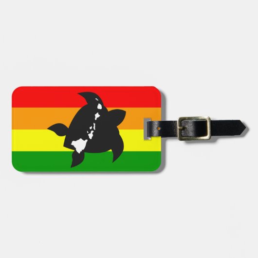 Hawaii-Reggae-Schildkröte Gepäckanhänger (Vorderseite horizontal)
