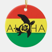Hawaii Reggae Turtle Keramik Ornament (Vorne)