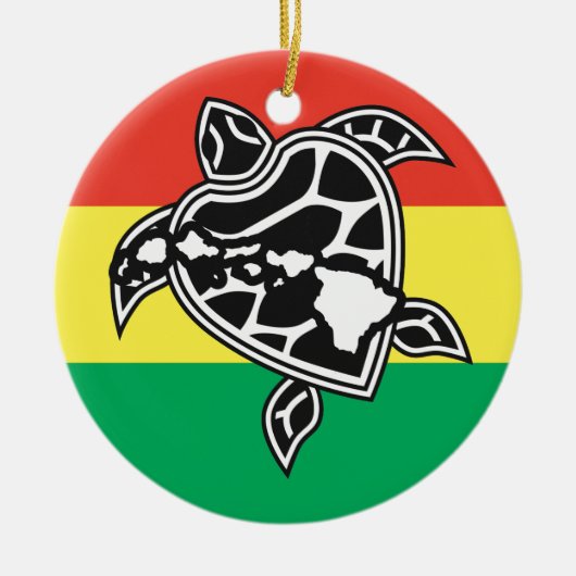 Hawaii Reggae Turtle Keramik Ornament (Vorne)