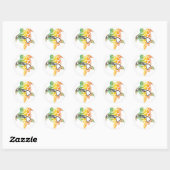 Hawaii Reggae Turtle Runder Aufkleber (Blatt)