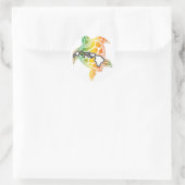 Hawaii Reggae Turtle Runder Aufkleber (Tasche)