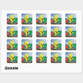 Hawaii Reggae Turtles Quadratischer Aufkleber (Blatt)
