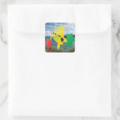 Hawaii Reggae Turtles Quadratischer Aufkleber (Tasche)